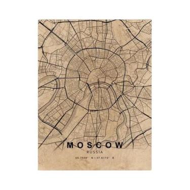 Imagem de Pintura Em Tela Do Mapa Mundial, Arte De Parede Com Cidades De Paris, 