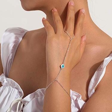 Imagem de Pulseira de corrente de mão dourada para mulheres, anel de dedo delicado moderno, pulseira escrava, zircão cúbico, joia à prova d'água, Medium, Latão, Sem Pedra Preciosa