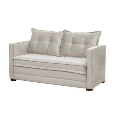 Imagem de Sofá Cama Casal Articulável 2 Lugares Londres Suede Bege - D'monegatto