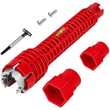 Imagem de KSVS Chave multifuncional 8 em 1 para instalação de pia e torneira, ferramenta de encanamento, chave de tubo de água para vaso sanitário/pia/banheiro/canalização de cozinha e muito mais, ferramentas