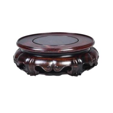 Imagem de suporte para bonsai Bases de escultura em jacarandá vermelho miniatura, conjuntos chá, vaso, pedestal, decoração para casa(Grande)