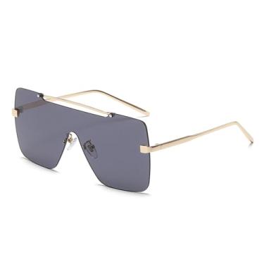 Imagem de Óculos de sol femininos da moda, com lentes degradê, modelo único, masculino, proteção UV400, para áreas externas, preto
