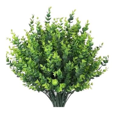 Imagem de Eucalipto Artificial Verde, 30cm, 1 Galho com 7 hastes, Plástico Realista, para Decoração de Ambientes, Cafeteria, Sala, Quarto