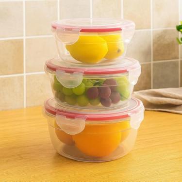 Imagem de Kit 3 Potes Herméticos Redondos Multiuso Tampa de Silicone