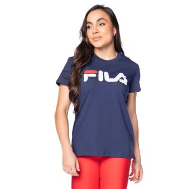Imagem de Camiseta Feminina Fila Letter Premium II Marinho, Marinho, GG