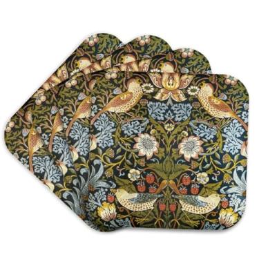 Imagem de 3dRose William Morris – Porta-copos macios, conjunto de 4 (CST_219390_1), multicolorido