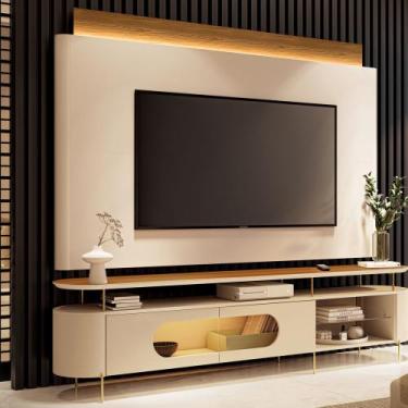 Imagem de Rack Para Sala Orgânico Sâmia com Painel Para TV 85 Pol Aslan B01 Off 
