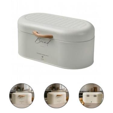 Imagem de Porta Pão Grande Metal Organizador De Pão Bolo Com Tampa Moderno Lumi 