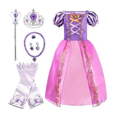 Imagem de Vestidos de Princesa para Meninas - Rapunzel, Cinderela, Bela - Festa 