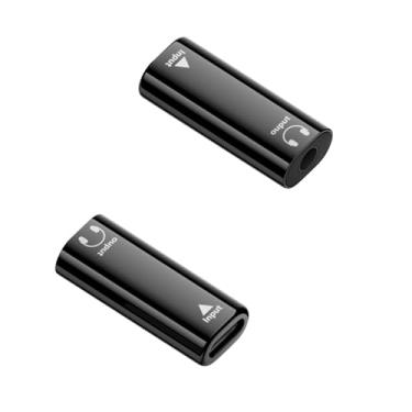 Imagem de QIANRENON Acoplador adaptador de fone de ouvido USB C para TRRS 3,5 mm USB C fêmea para conector de áudio fêmea 1/8 TRRS estende tipo C para 4 polos soquete conversor de 3,5 mm decodificação DAC, para