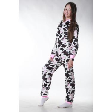 Imagem de Pijama Longo Infantil Fleece Vaquinha - Dunabella - dunabella clothing