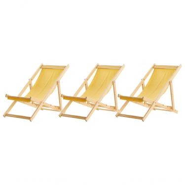 Imagem de Kit 3 Cadeira Espreguiçadeira Dobrável S-b-amarelo