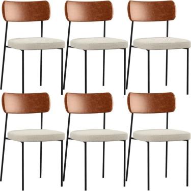 Imagem de Kit 06 Cadeiras Sala De Jantar L02 Camel Champagne