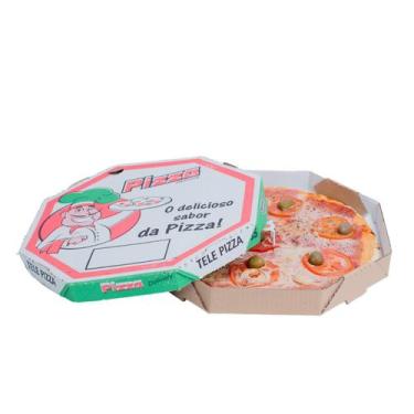 Imagem de Kit Com 10 Pacotes Embalagem Oitavada Para Pizza Nº 40 Com 25 Unidades