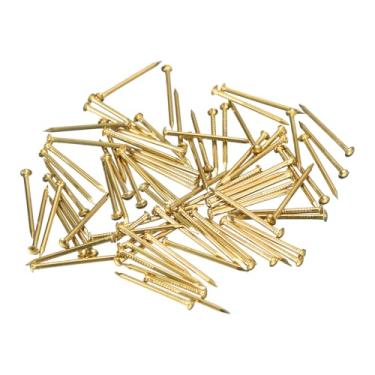 Imagem de 250 peças de pregos pequenos 1,2 mm x 20 mm (DxL) pregos pequenos de latão pregos pequenos para caixas decorativas de madeira DIY acessórios domésticos, tom de latão