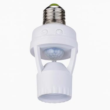Imagem de Sensor de Presença com Fotocélula Soquete E27 Bivolt Detector de Movimento 360° Automático para Lâmpadas até 60W Alcance 6m