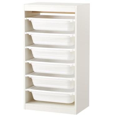 Imagem de Organizador de brinquedos combinado de armazenamento Beright com 6 caixas brancas