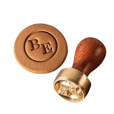 Imagem de Carimbo de argila personalizado de latão para cerâmica e cerâmica, marca de fabricante personalizada versátil para assinatura de sabonetes e biscoitos (6,5 cm)