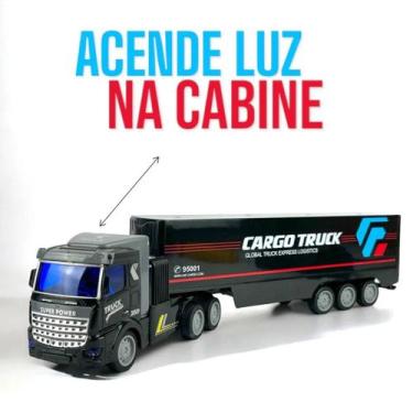 Imagem de Caminhao Truck Preto Brinquedo Articulado - GBG STORE