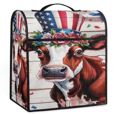 Imagem de Capa de batedeira para batedeira de 6 a 8 quartos bandeira Highland Cow capa fofa para auxiliar de cozinha com bolsos capas protetoras de eletrodomésticos para bancada de cozinha doméstica acessórios