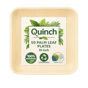 Imagem de QUINC Pratos de jantar quadrados de 25,4 cm | Pratos de cerâmica duráveis para jantar e servir | Conjunto de louça branco moderno | Pratos seguros para micro-ondas e lava-louças para casa, cozinha e