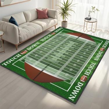 Imagem de Rnmdn Tapete de futebol para quarto, tapete de futebol antiderrapante, 1,8 m x 2,5 m, tapete esportivo para decoração de quarto e sala de estar