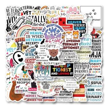 Imagem de 62pcs Veterinary Receptionist Stickers Pack, Aesthetic Cartoon Cute Vinyl Waterproof Decals for Water Bottle,Laptop,Phone,Skateboard,Scrapbooking,Bumper for Kids Teens Adults Fans giftParty Supply