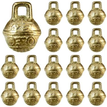 Imagem de 30 peças de sinos vintage de latão, pequenos sinos de artesanato de metal dourado antigo para decorações, joias DIY, sinos de vento, som doce para projetos de artesanato
