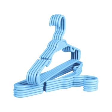 Imagem de Cabide Infantil de Plástico Organização de roupas de bebê, peças do enxoval e itens infantis em geral(AZUL,15)