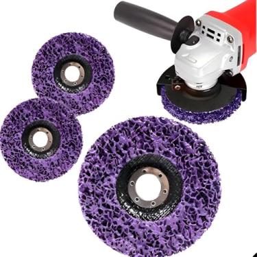 Imagem de Kit 3 Discos Flap Strip Roxo 115mm Removedor De Tintas Verniz Ferrugem Com Furo 22mm Flysea