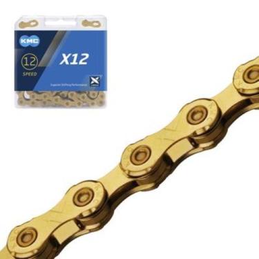 Imagem de Corrente Kmc X12 1/2 X 11/128 126 Elos Ti-Dourado 12V