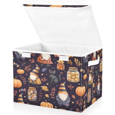 Imagem de Blueangle Caixas de armazenamento dobráveis 1 pacote, lindos potes de doces de gnomos, cestas de armazenamento com tampas e alça para casa, quarto, armário e escritório (325)