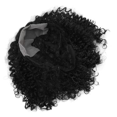 Imagem de KUIDAMOS Peruca Curta Encaracolada Com Ondas Profundas, Elástica, Sem Cola, Aplicação Rápida para Mulheres, Festas Temáticas, Preta