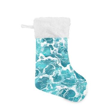 Imagem de GakkiGii Pacote com 2 meias de Natal com padrão de mármore, decoração de Natal grande para parede de árvore de lareira, 45 x 31 cm