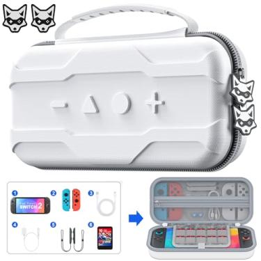 Imagem de Switch 2 Case Bundle for Nintendo Switch 2-Carrying Case with Storage for Console/Joy-Cons(White)