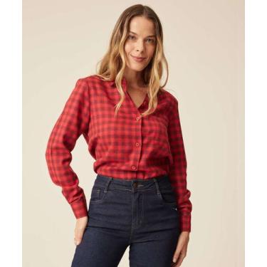 Imagem de Camisa Xadrez Feminina Marisa-74412, Vermelho, P