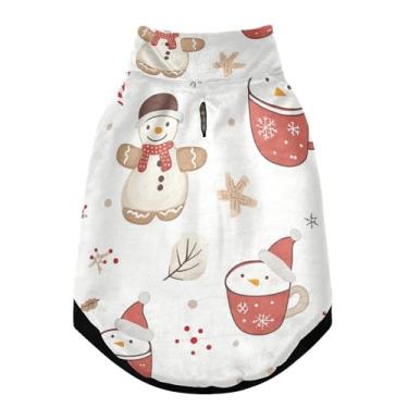 Imagem de SEHANY Casaco de Natal de gengibre para cães pequenos, super quente, à prova de vento, jaqueta de inverno, macia, aconchegante para animais de estimação, moletom para clima frio na neve com furo na