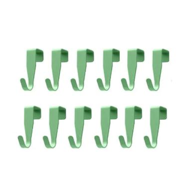 Imagem de OPPWONG 12 Peças sobre Ganchos de Porta de Armário, Ganchos de Aço Carbono Resistentes Com Bordas Arredondadas para Banheiro, Cozinha e Escritório, Sem Necessidade de Instalação (Verde)
