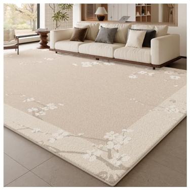 Imagem de SPXMQSS Tapetes laváveis para sala de estar, resistentes a manchas e fáceis de limpar, tapetes macios que não caem para quarto, sala de jantar, escritório, decoração de casa, bege C 200 x 250 cm