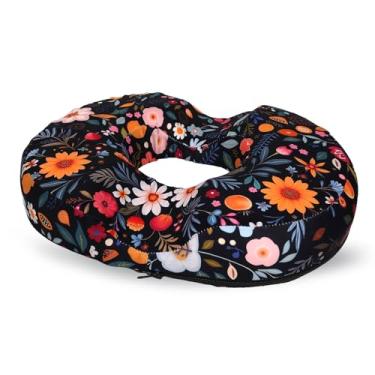 Imagem de Almofada de donut floral para hemorróidas, almofada de assento para alívio da dor no cóccix – Almofada para cadeira de escritório em casa para trabalho sentado por muito tempo – Almofadas de assento
