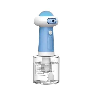 Imagem de Dispenser Automático de Shampoo para Cães, 350ml, Recarregável USB, Material ABS, Azul e Branco, Design Ergonômico, Aplicador de Espuma para Banho Pet