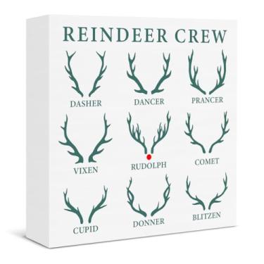 Imagem de Decoração de rena de Natal Rústica Tripulação Rústica Caixa de Madeira Placa para Casa Sala de Estar Quarto de Crianças Quarto Banheiro Prateleira Decoração de Parede