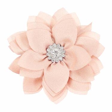 Imagem de Generic Broche de flor elegante para mulheres, broche de lapela de cristal floral de flor de tecido para festa de casamento presente terno roupas chapéu vestido casaco acessórios, One Size, Metal, Sem