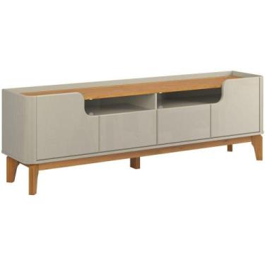 Imagem de Rack Patrimar Flip p/ até Tvs 65" 4 Portas MDP 160cm, OFF/CINAMOMO