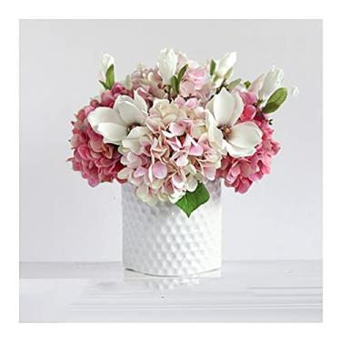 Imagem de Flores artificiais para ambientes internos, grandes hortênsias, decorações de casamento, sala de estar