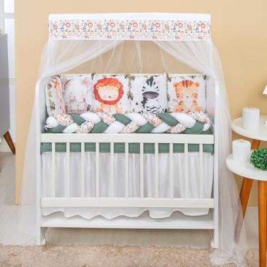 Imagem de Kit Mini Berço com 12 peças + Saia de Berço Bebê Zoo