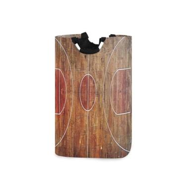 Imagem de YETTASBIN Cesto de roupa suja para quadra de basquete, cesta de lavanderia dobrável impermeável, grande, cesta de armazenamento de brinquedos com alça para banheiro, quarto, lavanderia, sala de jogos