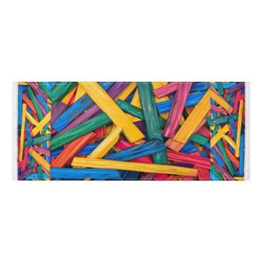 Imagem de Wassud Capas de lavadora e secadora de cores arco-íris, protetor de lavadora com sacos de armazenamento, capa de geladeira à prova de poeira com bolsos para lavanderia doméstica, cozinha, 120 x 55 cm