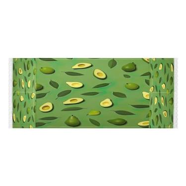 Imagem de Wassud Capas de lavadora e secadora de abacates verdes, protetor de lavadora com sacos de armazenamento, capa de geladeira à prova de poeira com bolsos para lavanderia doméstica, cozinha, 120 x 55 cm