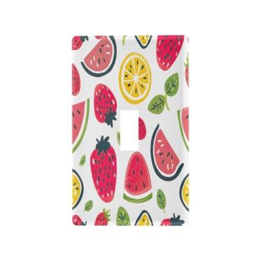 Imagem de Wassud Fruits Light Switch Cover Plate Decorativas Placas de Parede para Tomadas Elétricas Interruptor Único 4,53 x 2,76 Polegadas